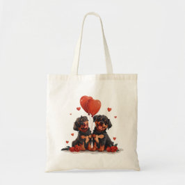 Bolsa Tote Cães Rottweiler do dia de os namorados