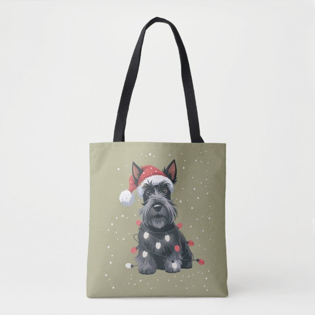 Bolsa Tote Cães Scottie Scottish Terrier Christmas Dog Mãe (Frente)
