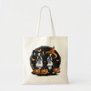 Bolsa Tote Cães Terrier de Boston Halloween