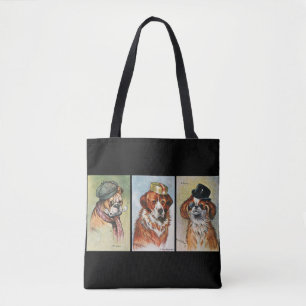 Bolsa Tote Cães, tríptico de desenho animado
