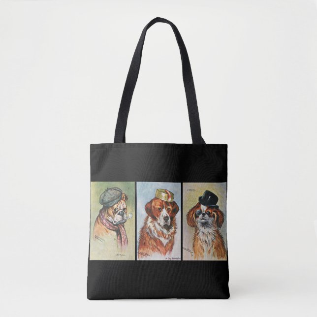 Bolsa Tote Cães, tríptico de desenho animado (Frente)