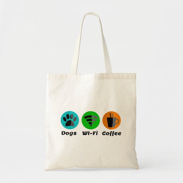 Bolsa Tote Cães Wi-Fi E Café (Frente)