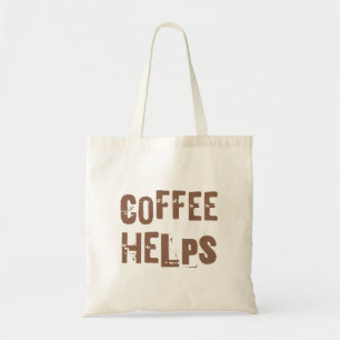 Bolsa Tote café ajuda tipografia retrô engraçada frase de caf