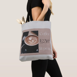 Bolsa Tote Café AMOR Repita – Presente Moderno para Amantes d
