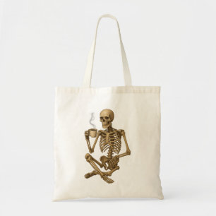 Bolsa Tote Café até a morte - Horário do Café Skeleton