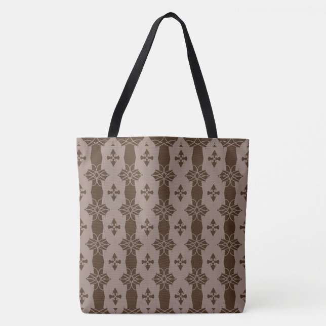 Bolsa Tote Café Chic Marrom e Bege Areia (Frente)