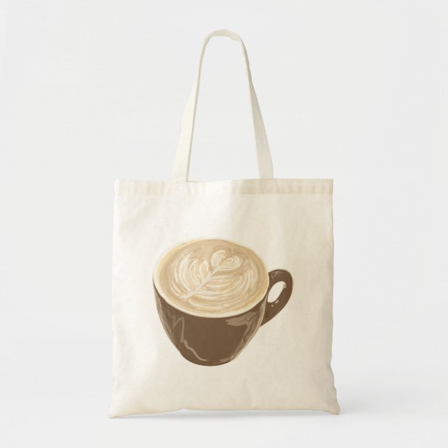 Bolsa Tote café coração latino arte (Frente)