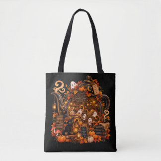 Bolsa Tote Café da Chaleira Enfeitiçada Fantasma Gato Preto H
