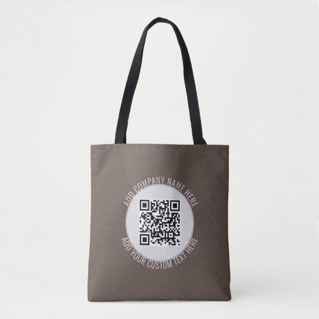 Bolsa Tote Café de Contato Livre Moderno Código QR sem Contat (Frente)
