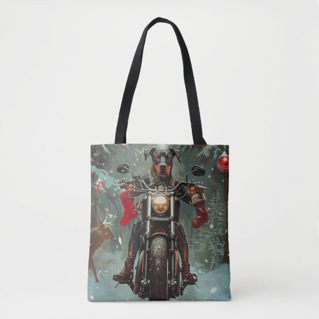 Bolsa Tote Café Doberman no Natal (Frente)