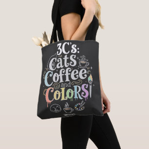 Bolsa Tote Café e Cores dos Gatos