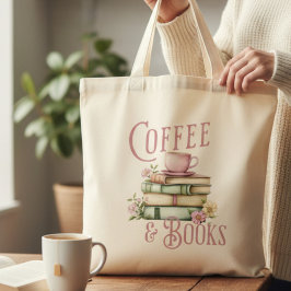 Bolsa Tote Café e Livros Floral
