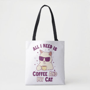 Bolsa Tote Café e meu Pai de Gato Gato Gato Gato Amantes de G