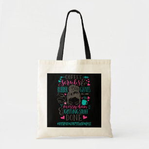 Bolsa Tote Café Esfrega Borracha Luvas de Borracha Mensageir
