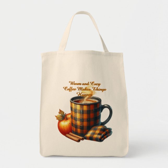 Bolsa Tote Café Faz as Coisas Acontecerem (Frente)