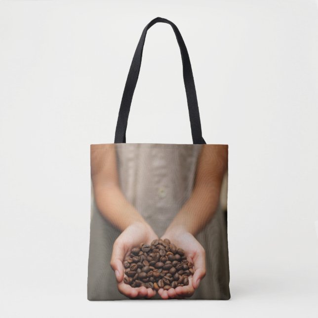 Bolsa Tote Café feijões de café com aroma torrado (Frente)