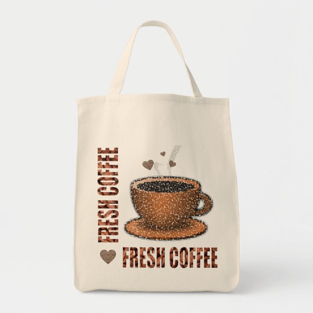 Bolsa Tote Café Fresco E Xícara De Café (Frente)