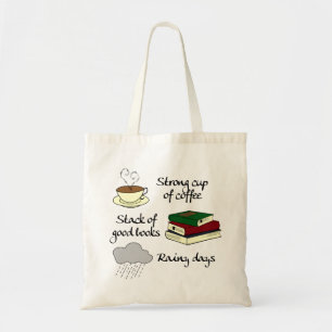 Bolsa Tote Café, livros & chuva