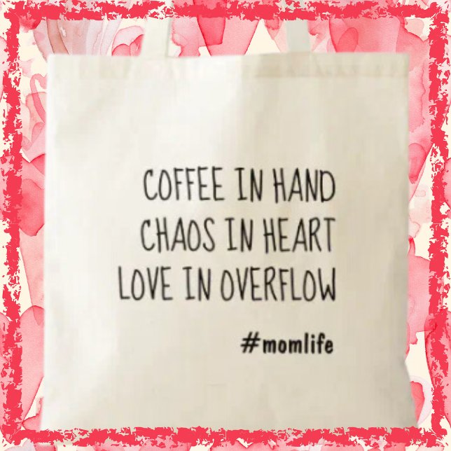 Bolsa Tote Café Mamãe Mãe Bonita Presente Moderno Para o Dia  (Surprise a mum in your life with this delightful and practical gift!)