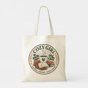 Bolsa Tote Café Menina Aconchegante Livros Dias Chuvosos Desi