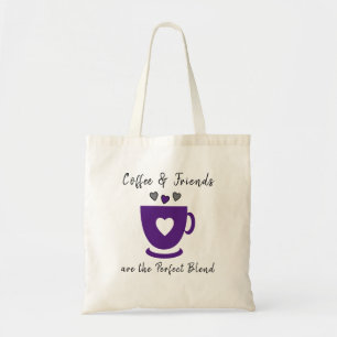 Bolsa Tote Café perfeito e amigos adoram corações cinzas r