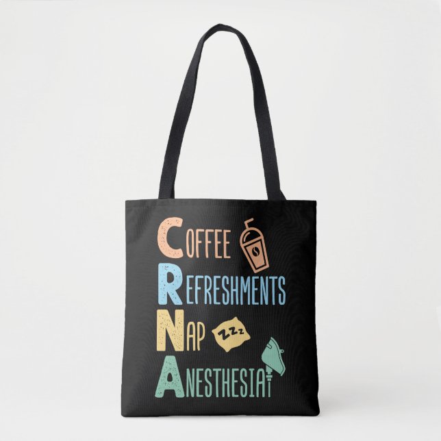 Bolsa Tote Café Refreshação Nap Anestesia CRNA (Frente)