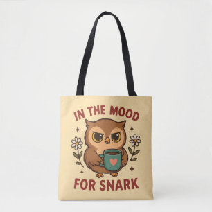 Bolsa Tote Café Snarky Owl Com vontade de sarcasmo