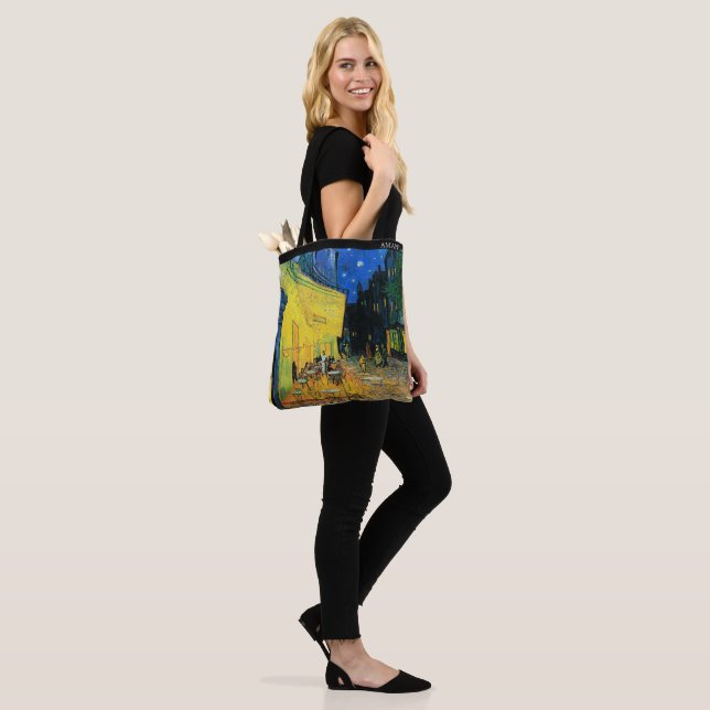 Bolsa Tote Café Terrace at Night by Van Gogh – Custom Text (No(a) Modelo)
