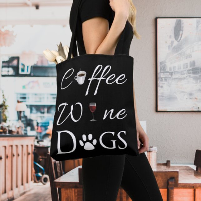 Bolsa Tote Café Vinho Cachorro Saco (Coffee Wine Dogs Tote Bag)