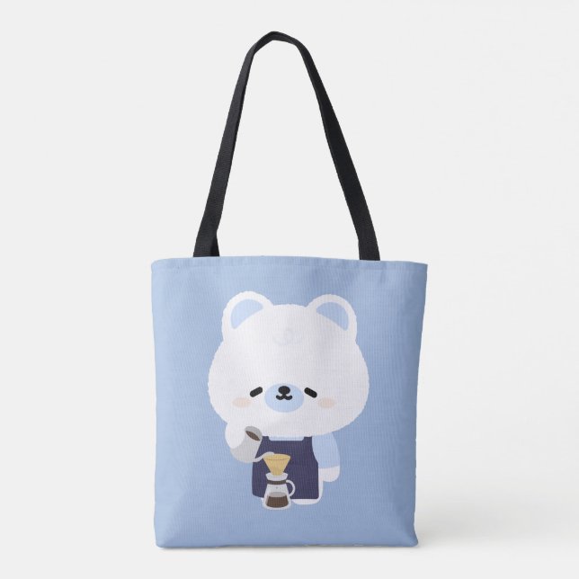 Bolsa Tote Cafeteiro Urso Polar Fofo (Verso)