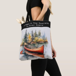 Bolsa Tote Caiaque de Aquarela No Lago