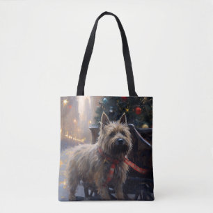 Bolsa Tote Cairn Terrier Christmas Fesason Season