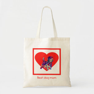 Bolsa Tote Cairn Terrier Dog Silhout Red Best Dog Mãe