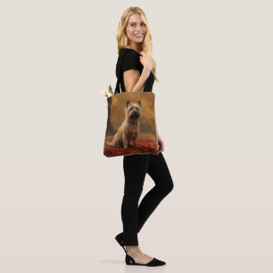 Bolsa Tote Cairn Terrier no outono deixa cair inspiração