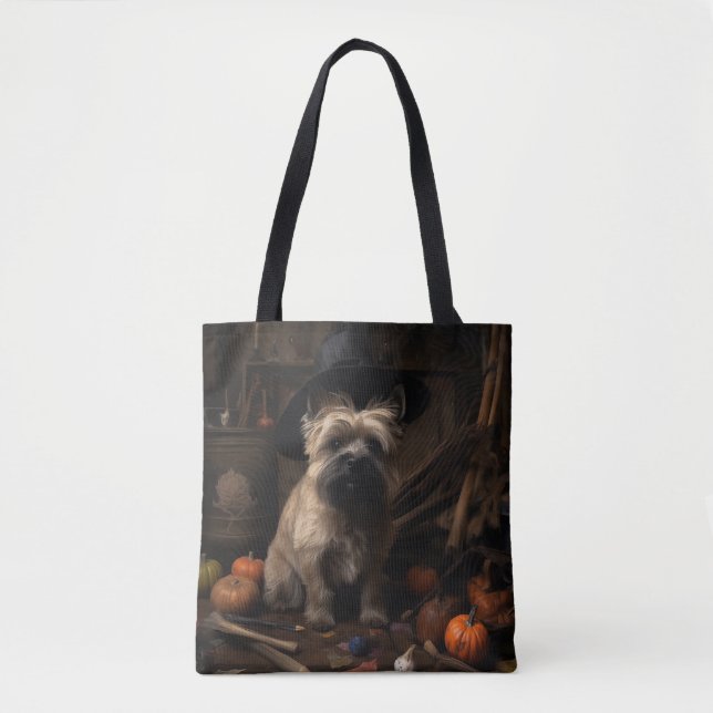 Bolsa Tote Cairn Terrier Pumpkins Halloween Scary (Frente)