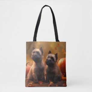 Bolsa Tote Cairn Terrier Puppy Autumn Delight Pumpkin
