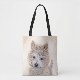 Bolsa Tote Cairn Terrier Puppy Painting - Arte Original De Cã