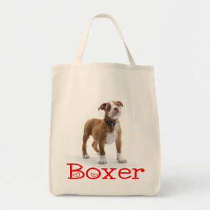 Bolsa Tote Caixa de Amor Boxer Cachorro Filhote Marrom e Bran