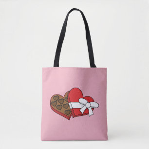 Bolsa Tote Caixa de Chocolate do Coração do dia de os namorad