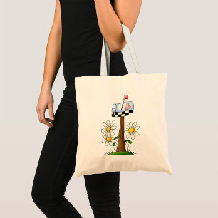 Bolsa Tote Caixa de Correio com Margaridas e Bandeira de Cora