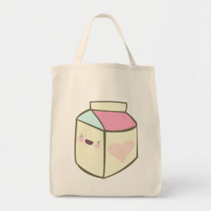 Bolsa Tote caixa de leite kawaii bebida feliz