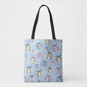 Bolsa Tote Caixa de Presente Padrão Aquarela Pastel