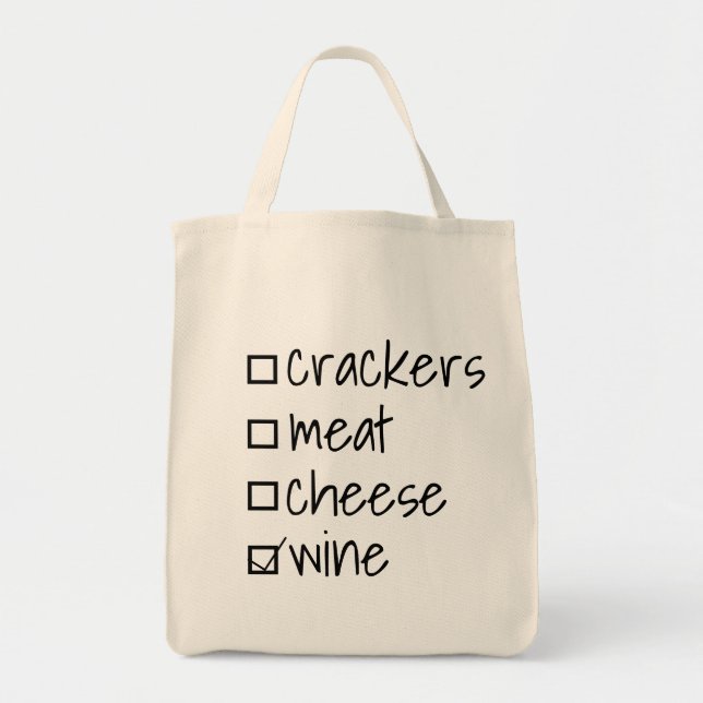 Bolsa Tote Caixa de Seleção Charcuterie Wine Cute (Frente)