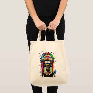 Bolsa Tote Caixa de Som de Rock N Roll Arte Colorida e Retrô