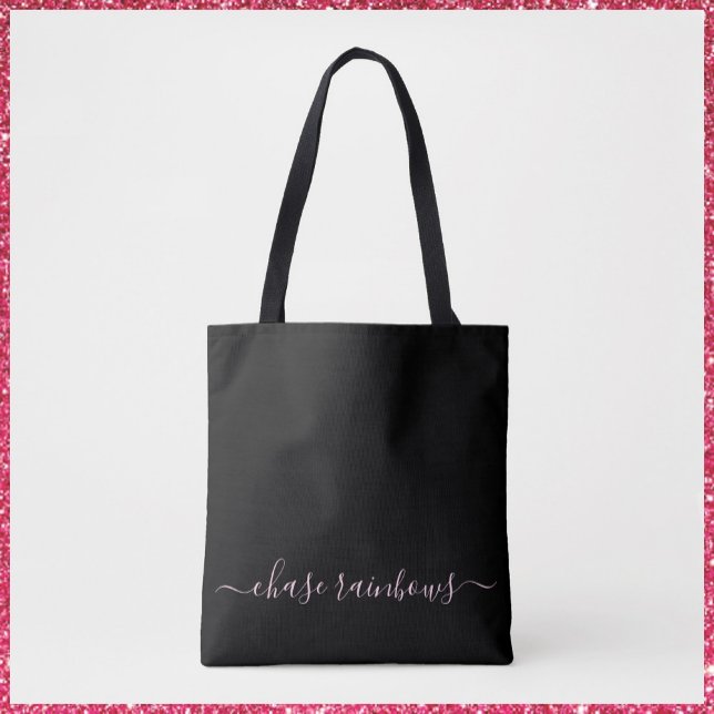 Bolsa Tote CAIXAS Mínimas Modernas, Rosa e Preto (Criador carregado)