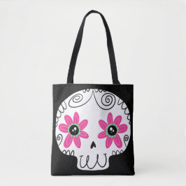 Bolsa Tote Calaverita Dia dos Mortos do Crânio do Açúcar