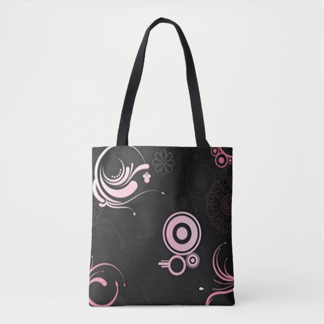 Bolsa Tote Calçados cor-de-rosa-preto-branco (Frente)