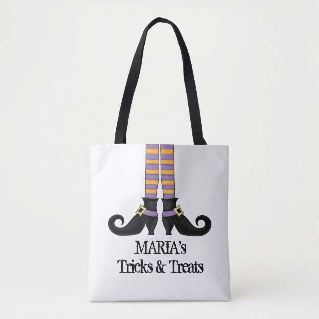 Bolsa Tote Calçados De Bruxas Brancas De Halloween (Frente)