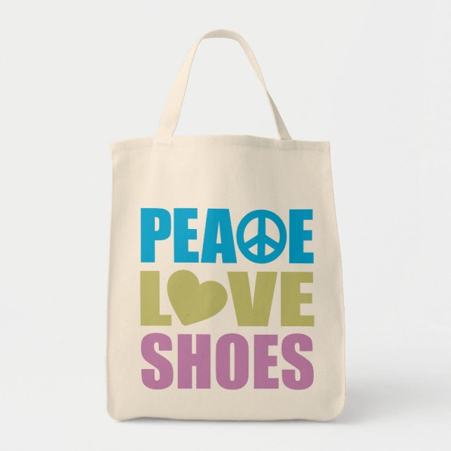 Bolsa Tote Calçados do amor da paz (Frente)