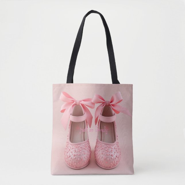Bolsa Tote calçados rosa adoráveis (Frente)